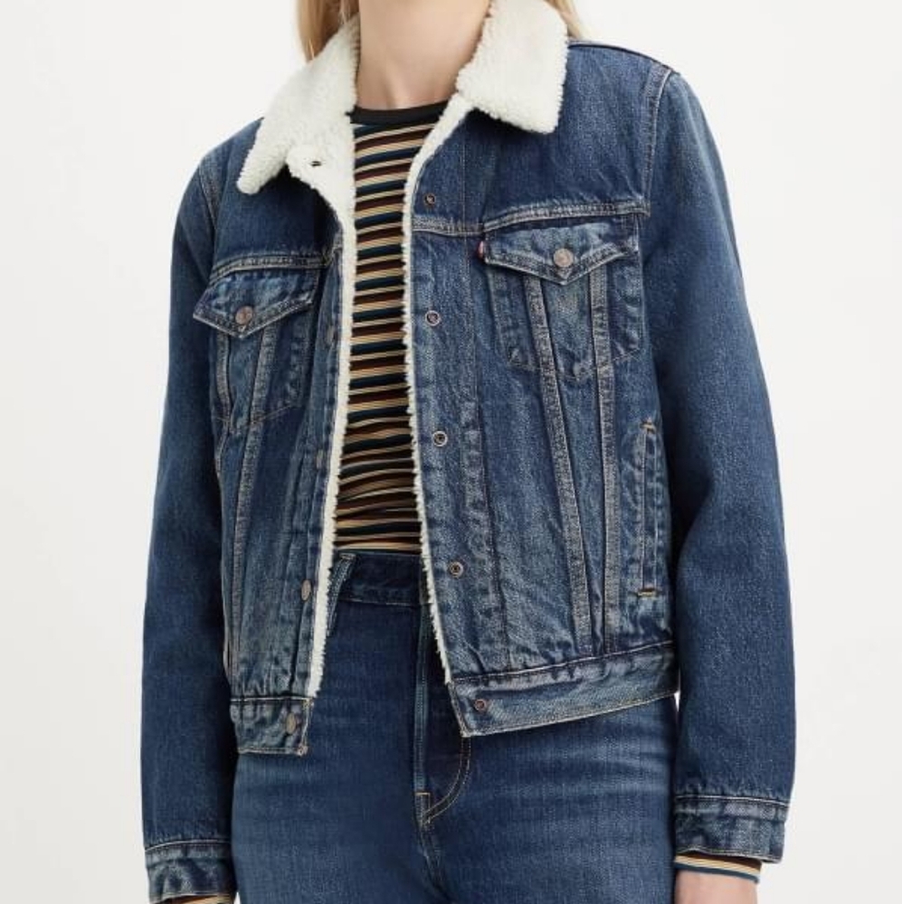 Levi's Blue Denim Jacket with Sherpa lining
